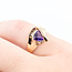 Ring Wave 0.03ctw Round Diamonds .90ct Purple Amethyst 10ky 11.5mm Sz5 2.57g 225100056