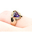 Ring Wave 0.03ctw Round Diamonds .90ct Purple Amethyst 10ky 11.5mm Sz5 2.57g 225100056