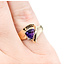 Ring Wave 0.03ctw Round Diamonds .90ct Purple Amethyst 10ky 11.5mm Sz5 2.57g 225100056