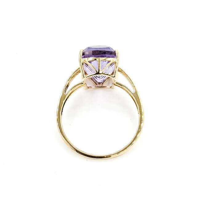 Ring Fantasy 7ct Amethyst 14ky 14mm Sz9 3.92g 225100032