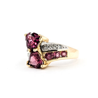 Ring Bypass 0.04ctw Diamonds 2.00ctw Pink Tourmaline 10ky 12mm Sz4 3.44g 225100082