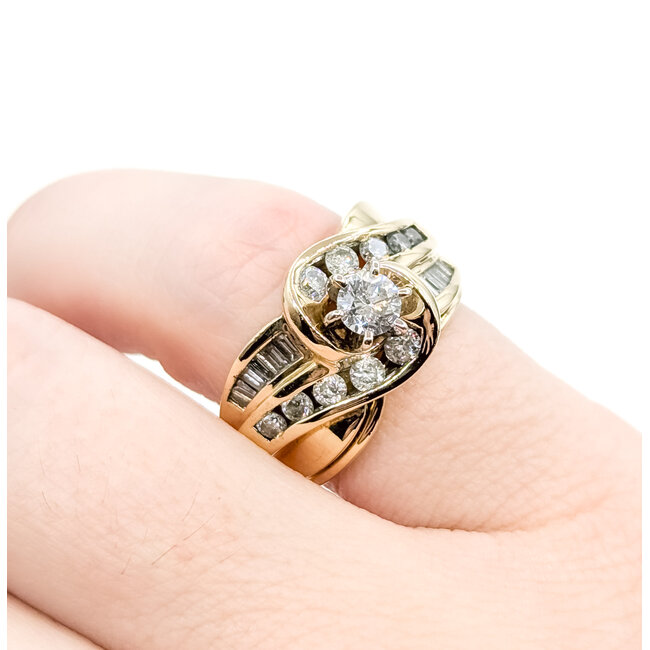 Ring Wedding Set 1ctw Round Diamonds 14ky 11mm Sz5 8.98g 225100059