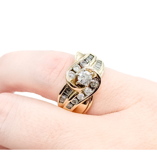 Ring Wedding Set 1ctw Round Diamonds 14ky 11mm Sz5 8.98g 225100059