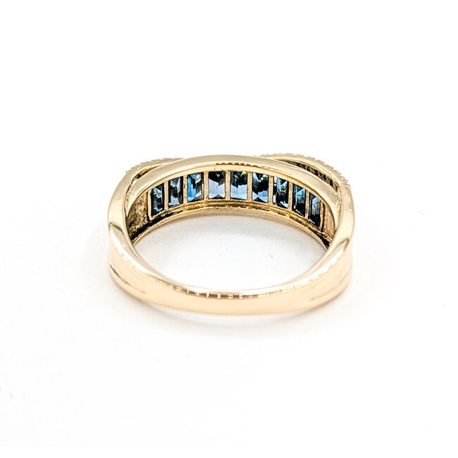 Ring Twisted .10ctw Round Diamonds 1.45ctw Sapphire 14ky 5.25mm Sz7 4.12g 225100039