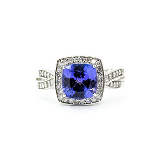 Ring Twisted .13ctw Round Diamonds 2.18ct Tanzanite 14kw 11.35mm Sz10 4.1g 225100018