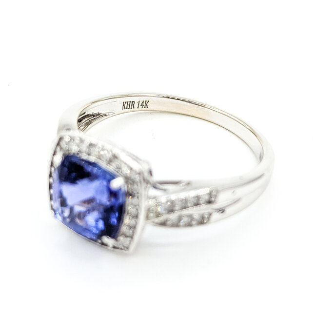 Ring Twisted .13ctw Round Diamonds 2.18ct Tanzanite 14kw 11.35mm Sz10 4.1g 225100018