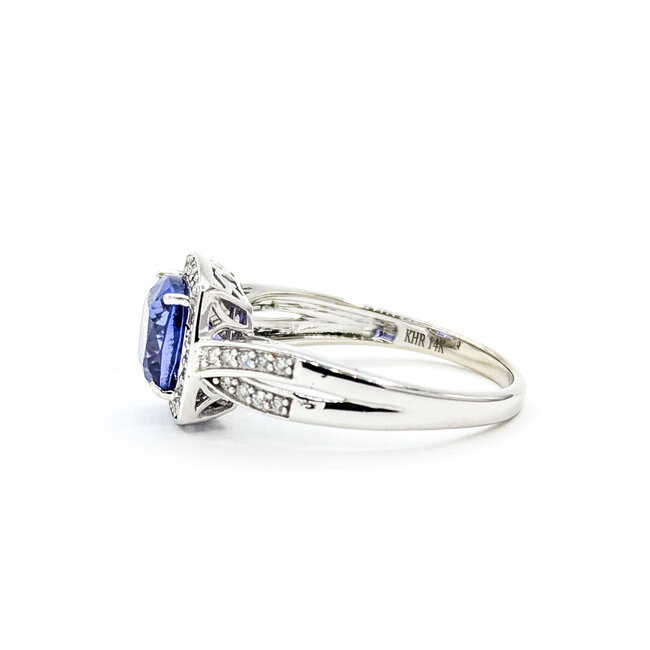 Ring Twisted .13ctw Round Diamonds 2.18ct Tanzanite 14kw 11.35mm Sz10 4.1g 225100018