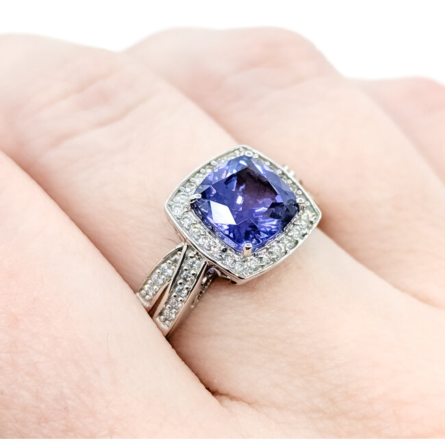 Ring Twisted .13ctw Round Diamonds 2.18ct Tanzanite 14kw 11.35mm Sz10 4.1g 225100018