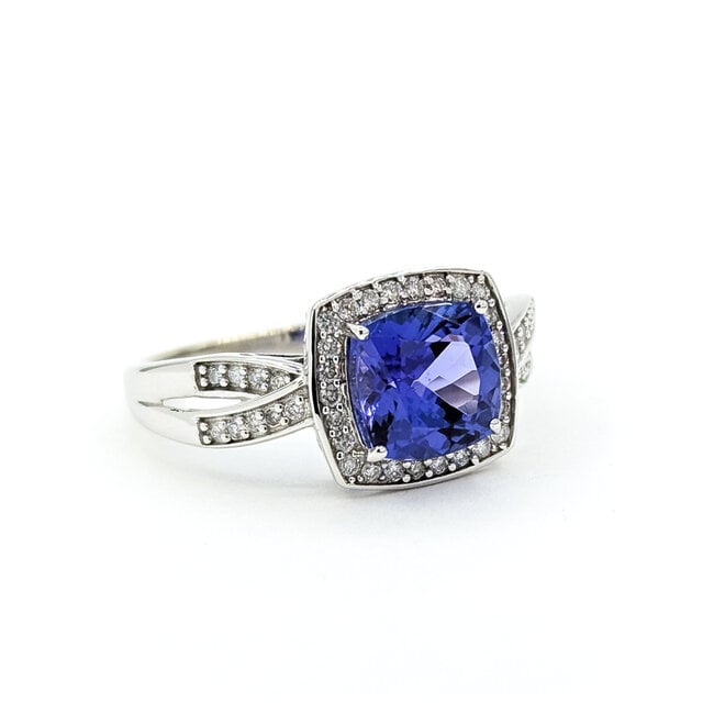 Ring Twisted .13ctw Round Diamonds 2.18ct Tanzanite 14kw 11.35mm Sz10 4.1g 225100018