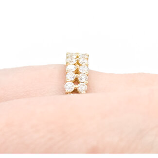 Ring 2-Row .80ctw Round Lab Grown Diamonds 10ky 5.2mm sz7.75 2.64g 125090034