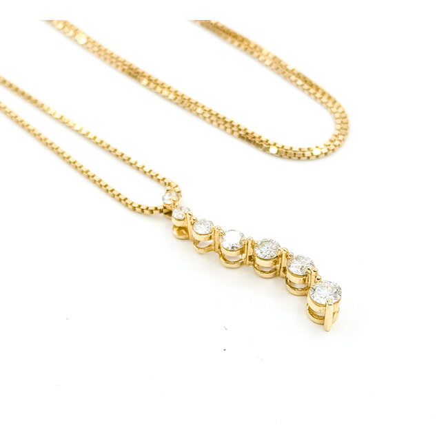 Pendant Journey Graduated .50ctw Round Diamonds 14ky 18" 1x.1" 3.00g 125100030