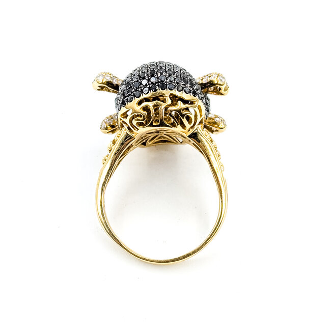 Ring Skull 3.38ctw Round Diamonds 14ky 1x.85" Sz11 13.11g 125100033