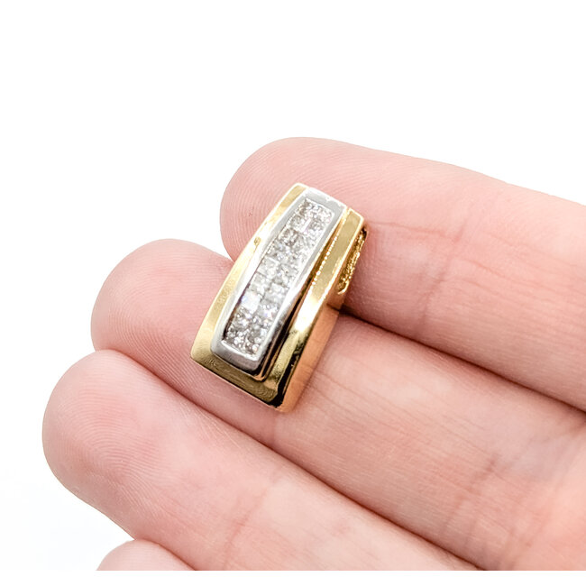 Pendant Invisible Set .50ctw Princess Diamonds 14ky 18.50x10.5mm 3.35g 125110003