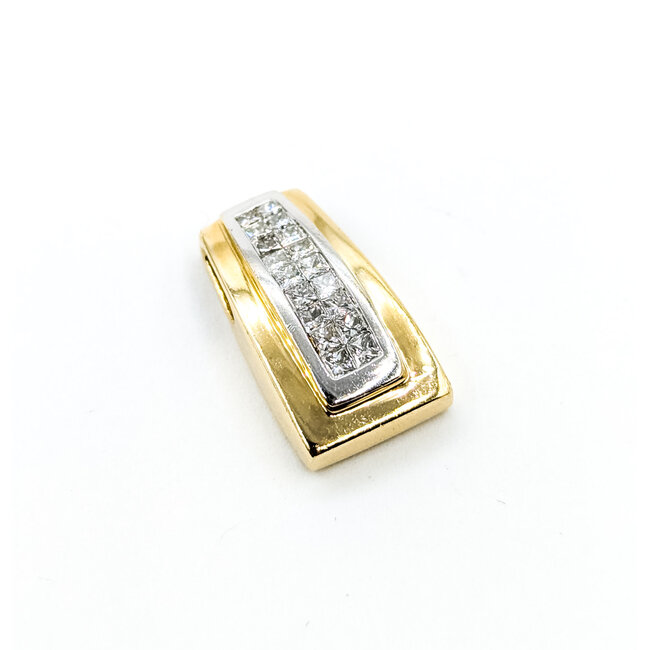 Pendant Invisible Set .50ctw Princess Diamonds 14ky 18.50x10.5mm 3.35g 125110003