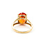Ring Solitaire 7ct Orange Synthetic Sapphire 10ky 14mm Sz8 3.2g 125110005