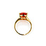 Ring Solitaire 7ct Orange Synthetic Sapphire 10ky 14mm Sz8 3.2g 125110005