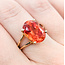 Ring Solitaire 7ct Orange Synthetic Sapphire 10ky 14mm Sz8 3.2g 125110005