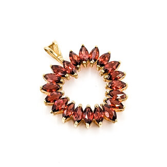 Pendant Heart 5.5ctw Garnet 10ky 33mm 2.8g 125110007