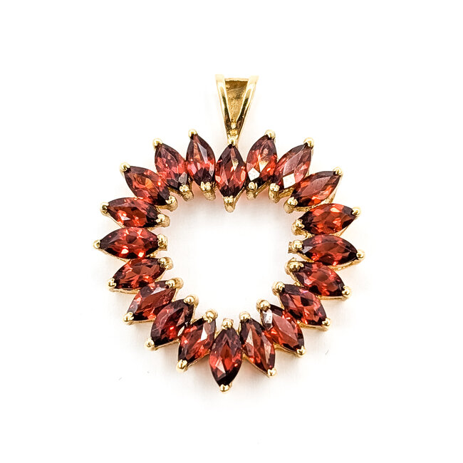 Pendant Heart 5.5ctw Garnet 10ky 33mm 2.8g 125110007