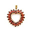 Pendant Heart 5.5ctw Garnet 10ky 33mm 2.8g 125110007