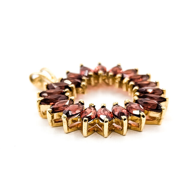 Pendant Heart 5.5ctw Garnet 10ky 33mm 2.8g 125110007