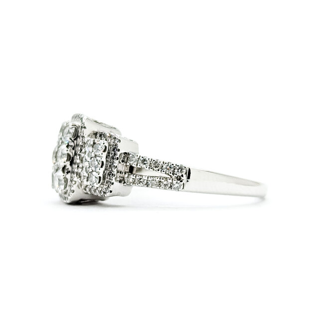 Ring Cluster .85ctw Round Diamonds 14kw 10.4mm Sz8 4.3g 225100016