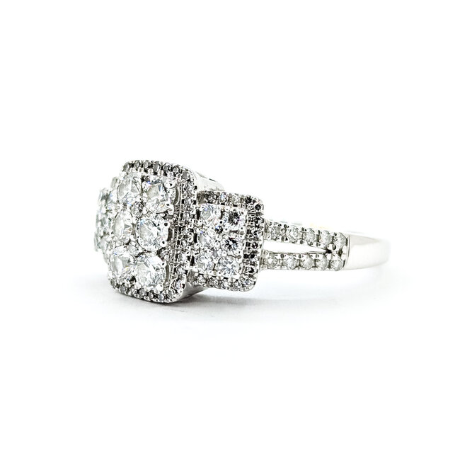 Ring Cluster .85ctw Round Diamonds 14kw 10.4mm Sz8 4.3g 225100016