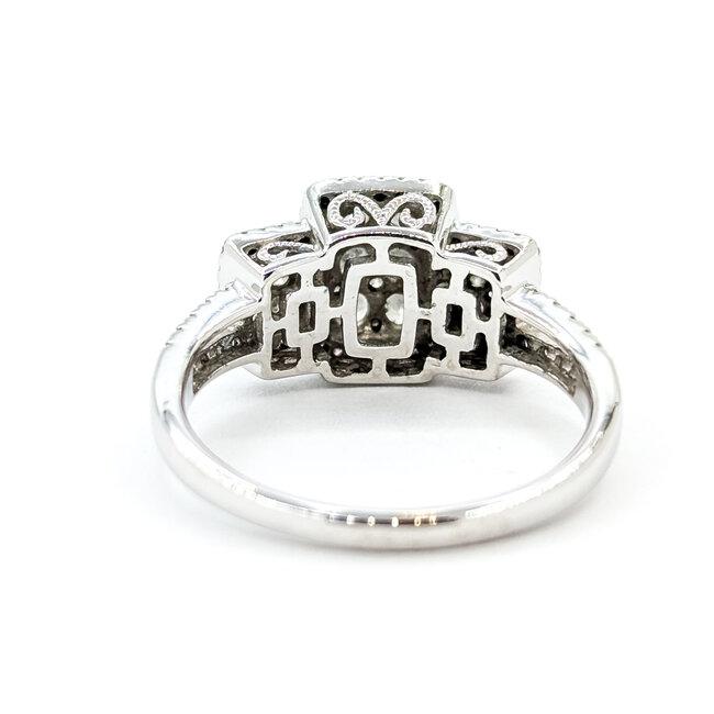 Ring Cluster .85ctw Round Diamonds 14kw 10.4mm Sz8 4.3g 225100016