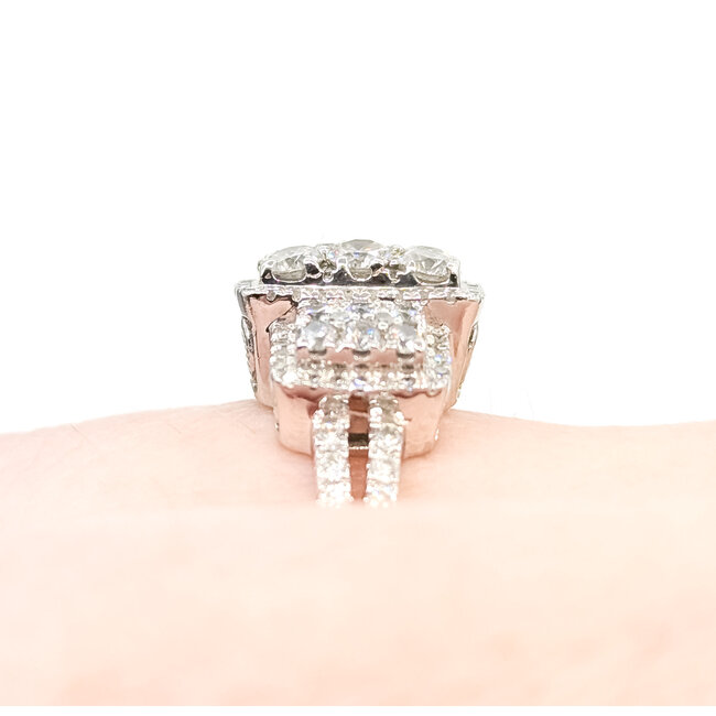 Ring Cluster .85ctw Round Diamonds 14kw 10.4mm Sz8 4.3g 225100016