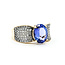 Ring Pave .50ctw Round Diamonds 3ct Tanzanite 14ky 10mm Sz8 5g 225100041
