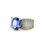 Ring Pave .50ctw Round Diamonds 3ct Tanzanite 14ky 10mm Sz8 5g 225100041