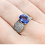 Ring Pave .50ctw Round Diamonds 3ct Tanzanite 14ky 10mm Sz8 5g 225100041