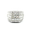Ring Invisible Set 4ctw Princess & Round Diamonds 18kw 13mm Sz6 10.78g 225100042