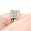Ring Invisible Set 4ctw Princess & Round Diamonds 18kw 13mm Sz6 10.78g 225100042