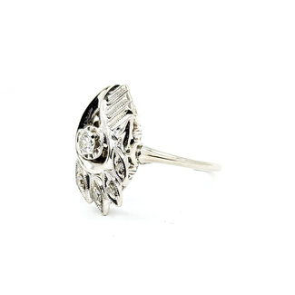 Ring Asymmetrical 0.17ctw Round Diamond 14kw 18mm Sz6.75 4g 225100051