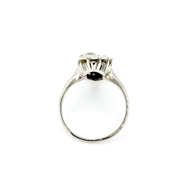 Ring Asymmetrical 0.17ctw Round Diamond 14kw 18mm Sz6.75 4g 225100051