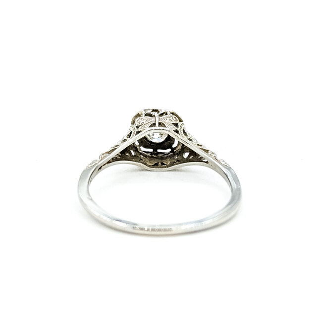 Ring Engagement 0.3ct European Cut Diamond 18kw 7.3mm Sz8 2.22g 225100055