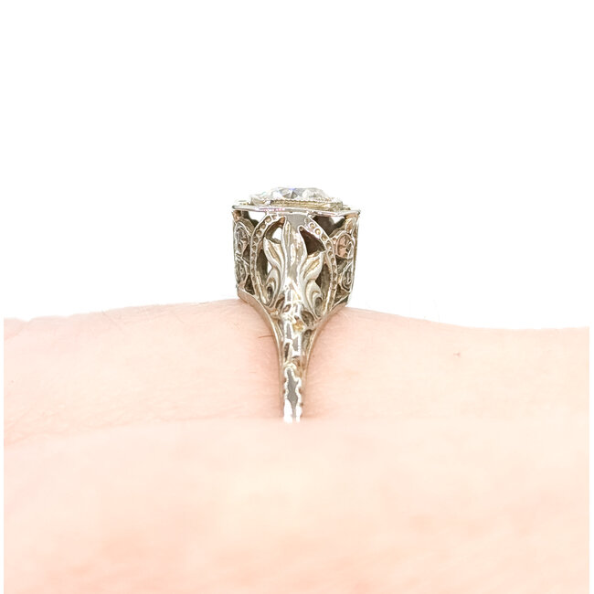 Ring Engagement 0.3ct European Cut Diamond 18kw 7.3mm Sz8 2.22g 225100055