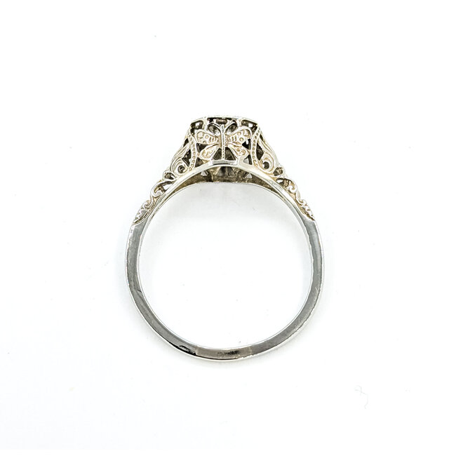 Ring Engagement 0.3ct European Cut Diamond 18kw 7.3mm Sz8 2.22g 225100055