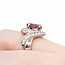 Ring Bypass 0.87ctw Round & Baguette Diamonds 1.85ct Reddish Pink Tourmaline Platinum 14mm Sz5 8.15g 225100142