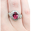 Ring Bypass 0.87ctw Round & Baguette Diamonds 1.85ct Reddish Pink Tourmaline Platinum 14mm Sz5 8.15g 225100142