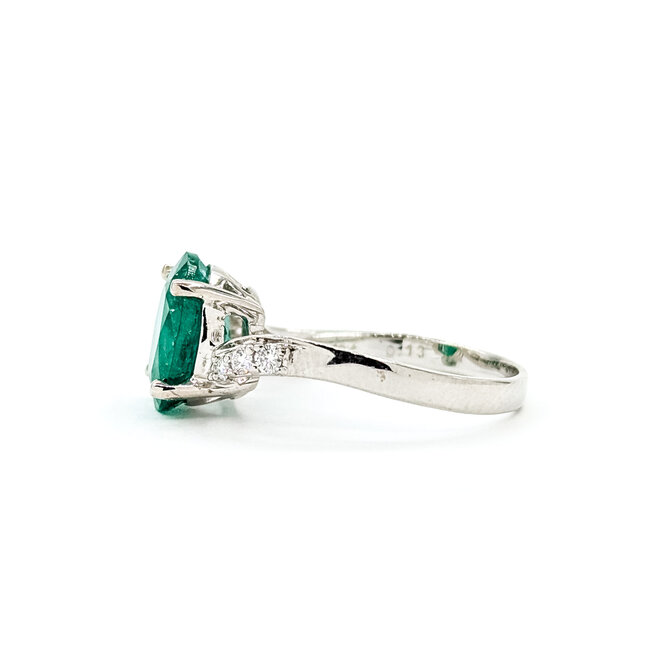 Ring Bypass 0.13ctw Round Diamonds 2.51ct Emerald 18kw 2.4mm Sz6.5 3.26g 225100143
