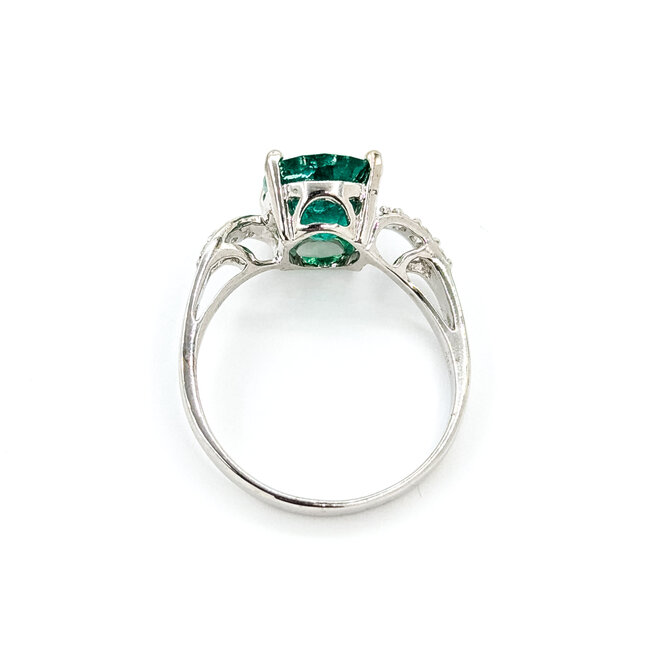 Ring Bypass 0.13ctw Round Diamonds 2.51ct Emerald 18kw 2.4mm Sz6.5 3.26g 225100143