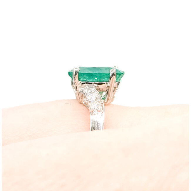 Ring Bypass 0.13ctw Round Diamonds 2.51ct Emerald 18kw 2.4mm Sz6.5 3.26g 225100143