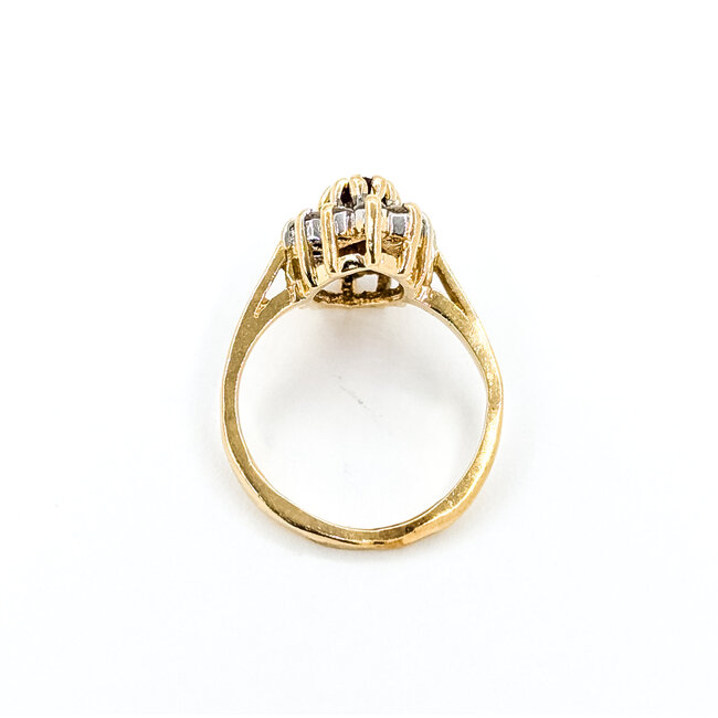 Ring Halo 0.24ctw Round Diamonds 0.38ct Ruby 14ky 1.4mm Sz3 2.55g 225100158