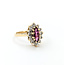 Ring Halo 0.24ctw Round Diamonds 0.38ct Ruby 14ky 1.4mm Sz3 2.55g 225100158