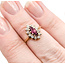 Ring Halo 0.24ctw Round Diamonds 0.38ct Ruby 14ky 1.4mm Sz3 2.55g 225100158