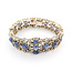 Bracelet Brutlist 2ctw Round Diamonds 10.00ctw Blue Sapphire SS 7x.8" 39.62g 225100170