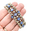 Bracelet Brutlist 2ctw Round Diamonds 10.00ctw Blue Sapphire SS 7x.8" 39.62g 225100170