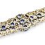 Bracelet Brutlist 2ctw Round Diamonds 10.00ctw Blue Sapphire SS 7x.8" 39.62g 225100170